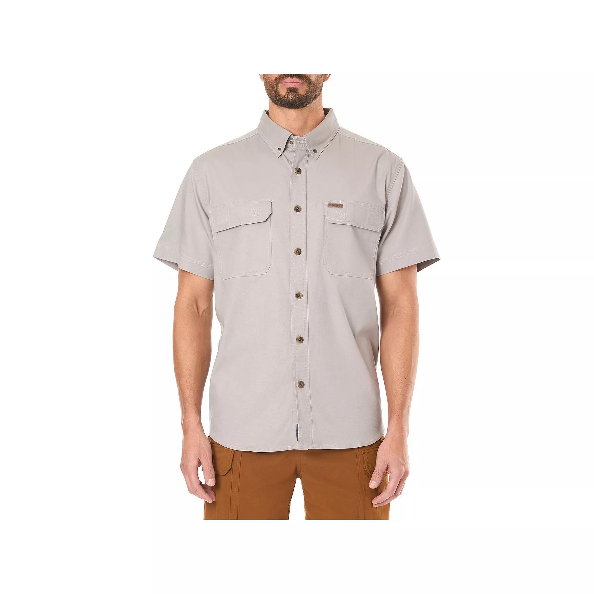 Big & Tall Smiths Workwear Stretch Full-Swing Work Shirt, Mens Light Grey Product Image