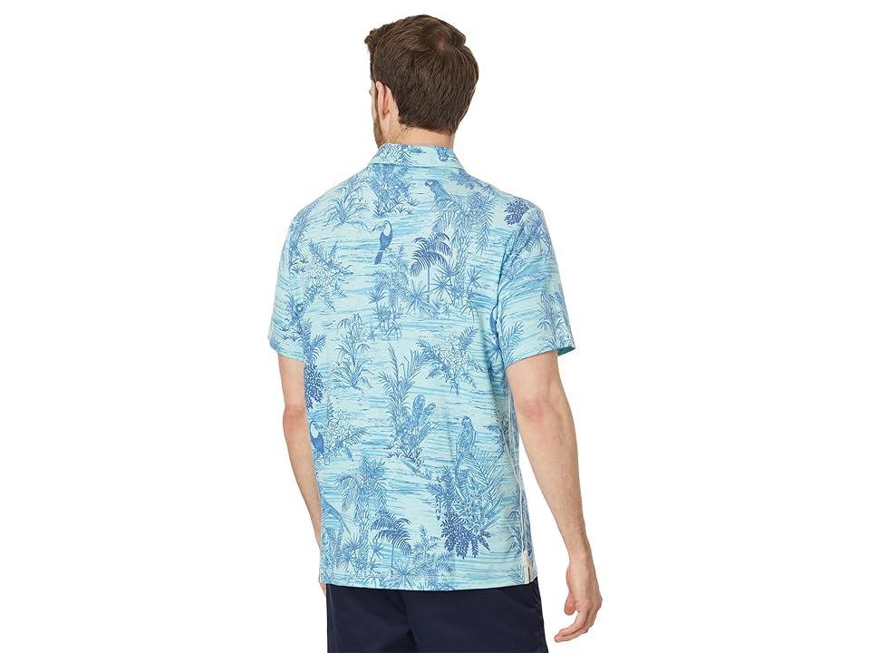 Tommy Bahama Birds Eye View Polo (Aqua Splash) Men's Short Sleeve Knit Product Image