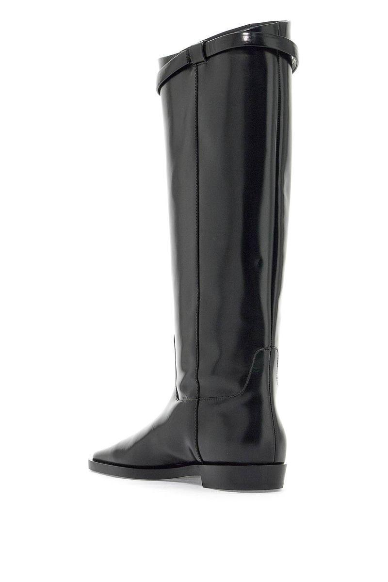 Leather Riding Boot In Black Product Image