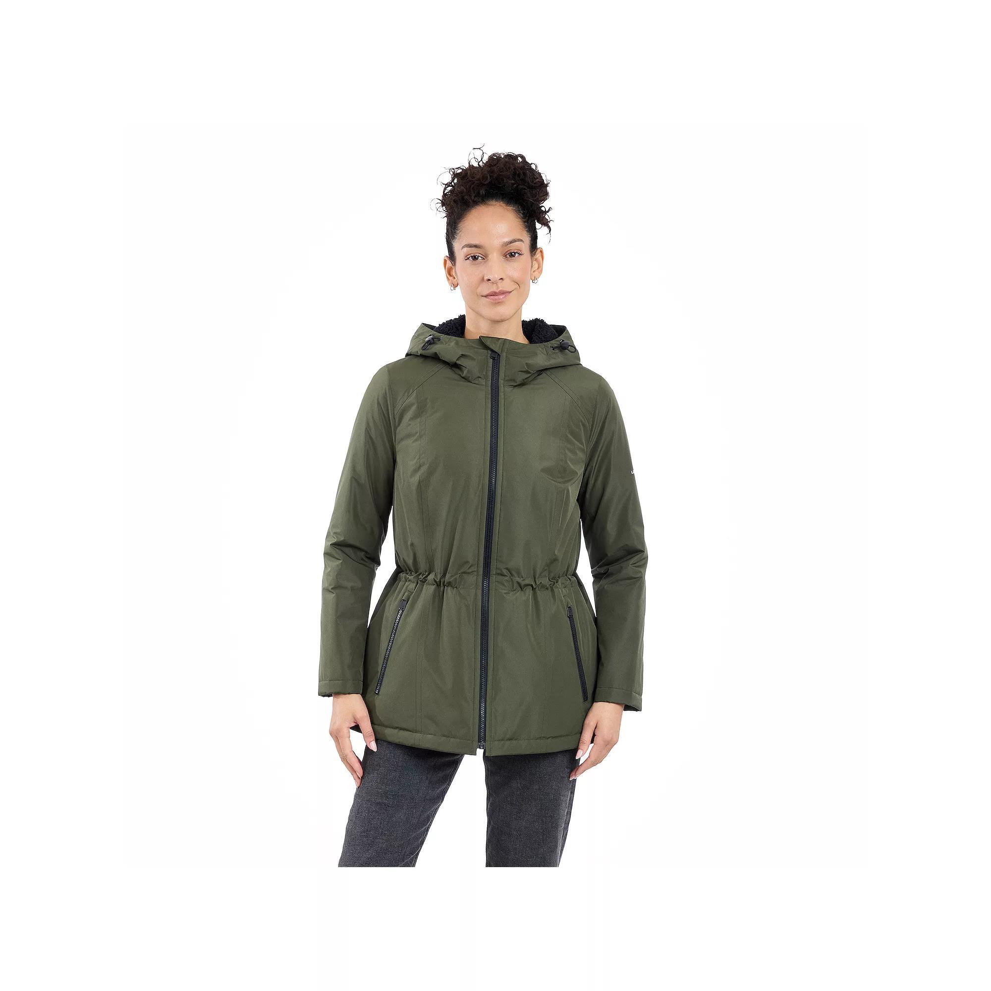 Women's London Fog Zip-Front Rain Anorak Jacket, Size: Small, Green Product Image