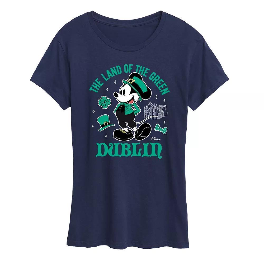 Disneys Mickey Mouse Womens St. Patricks Dublin Graphic Tee Heather Grey Product Image