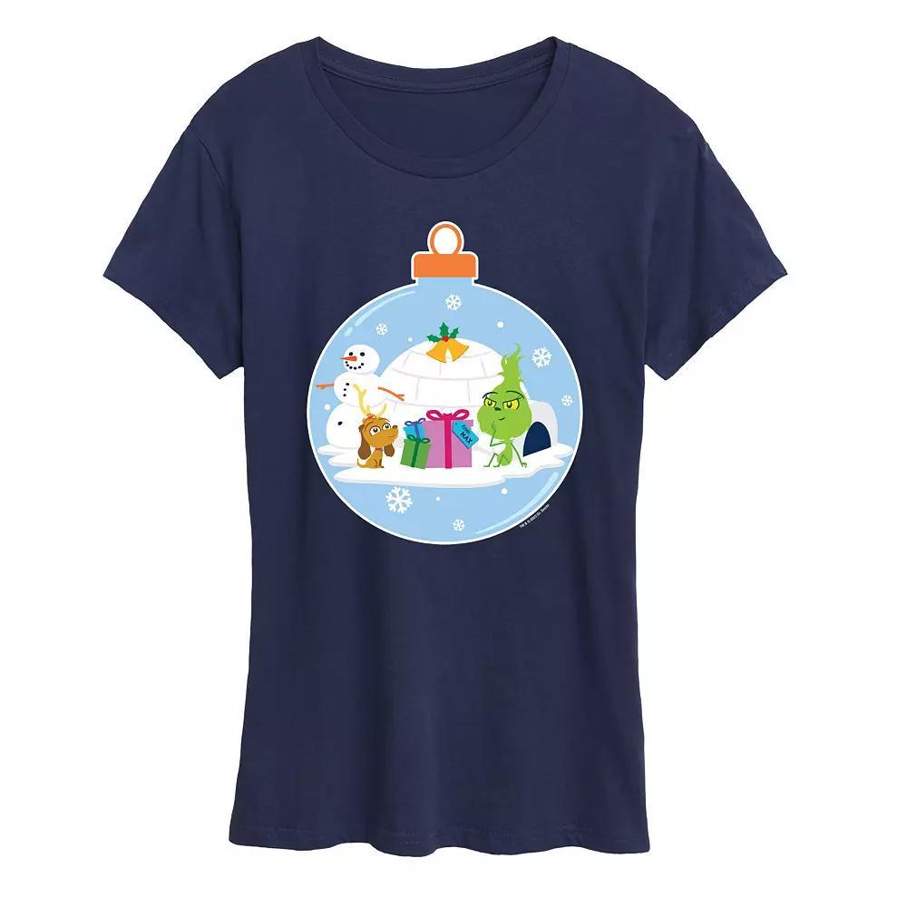 Womens Dr. Seuss Little Grinch Igloo Scene Graphic Tee, Girls Blue Product Image