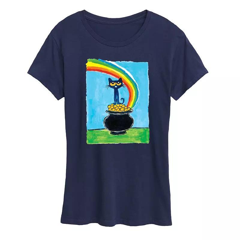 Womens Pete The Cat Rainbow Pot Of Gold Graphic Tee Blue Product Image