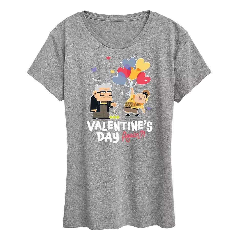 Disney / Pixar's Up Women's Valentine's Day Again Graphic Tee, Size: XXL, Heather Grey Product Image