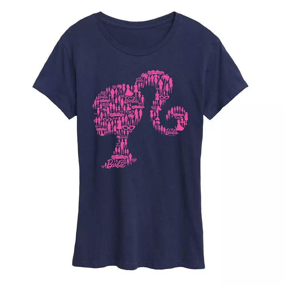 Womens Barbie Lifestyle Silhouette Graphic Tee, Girls Grey Blue Product Image