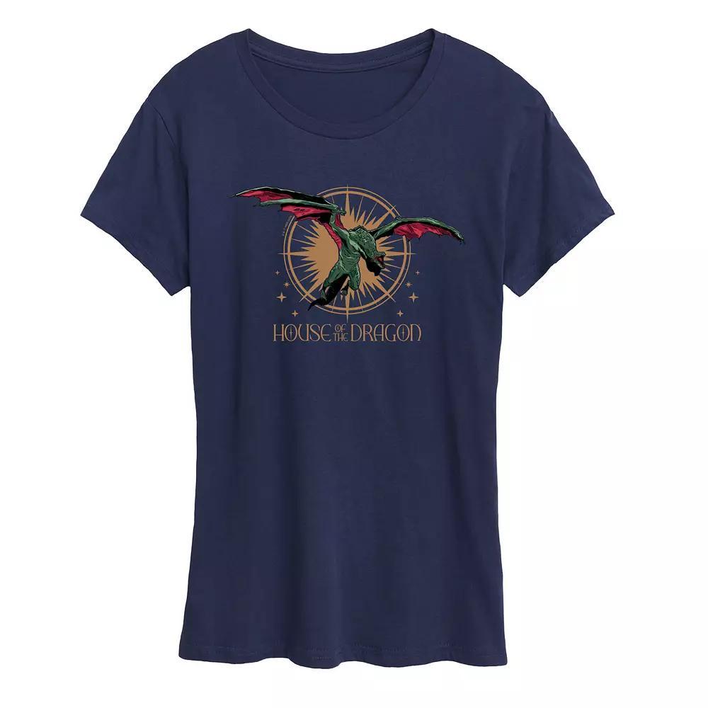 Women's House of the Dragon Vhagar Flight Graphic Tee, Size: XL, Blue Product Image
