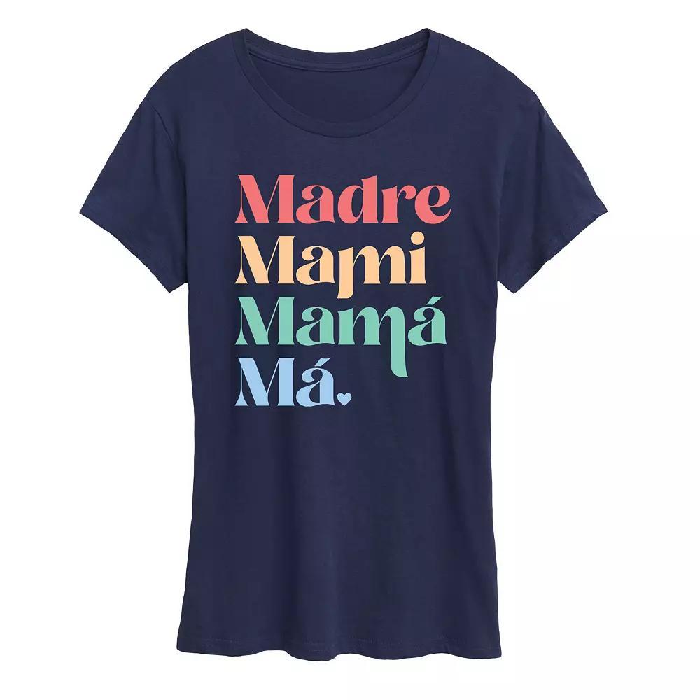 Womens Madre Names Graphic Tee, Girls Blue Product Image