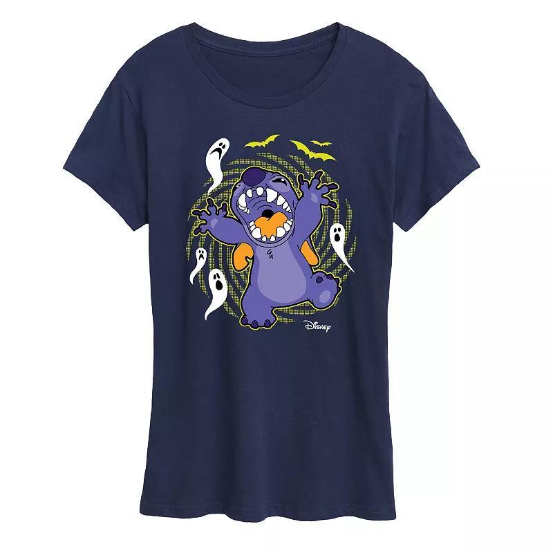 Disney's Lilo & Stitch Women's Halloween Ghosts Graphic Tee, Size: Large, Black Product Image