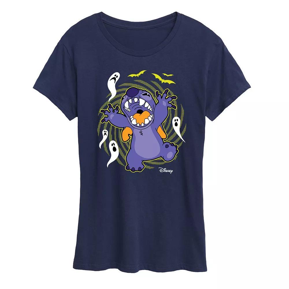 Disney's Lilo & Stitch Women's Halloween Ghosts Graphic Tee, Size: Large, Black Product Image