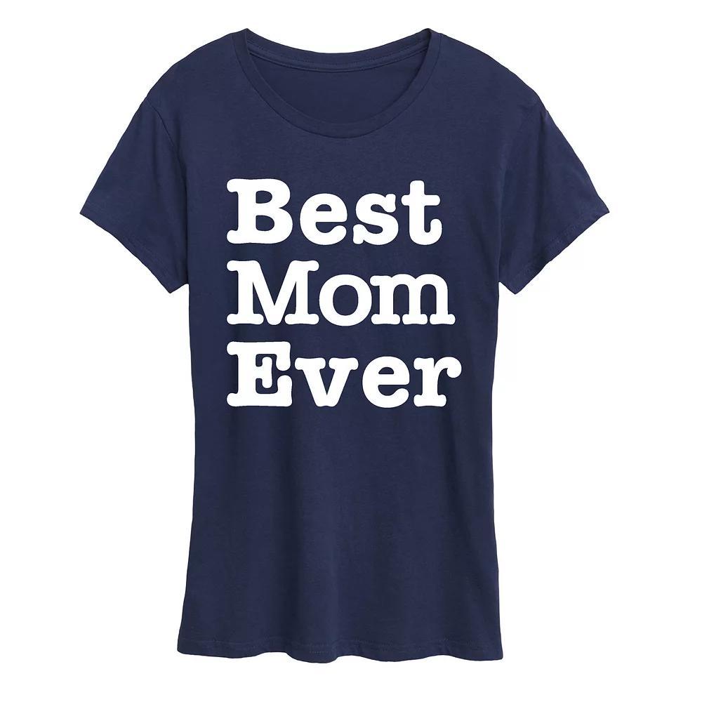 Womens Best Mom Ever Graphic Tee Grey Dark Red Product Image