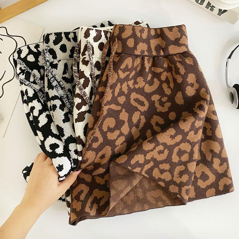 Leopard Print High Waist Shorts Product Image