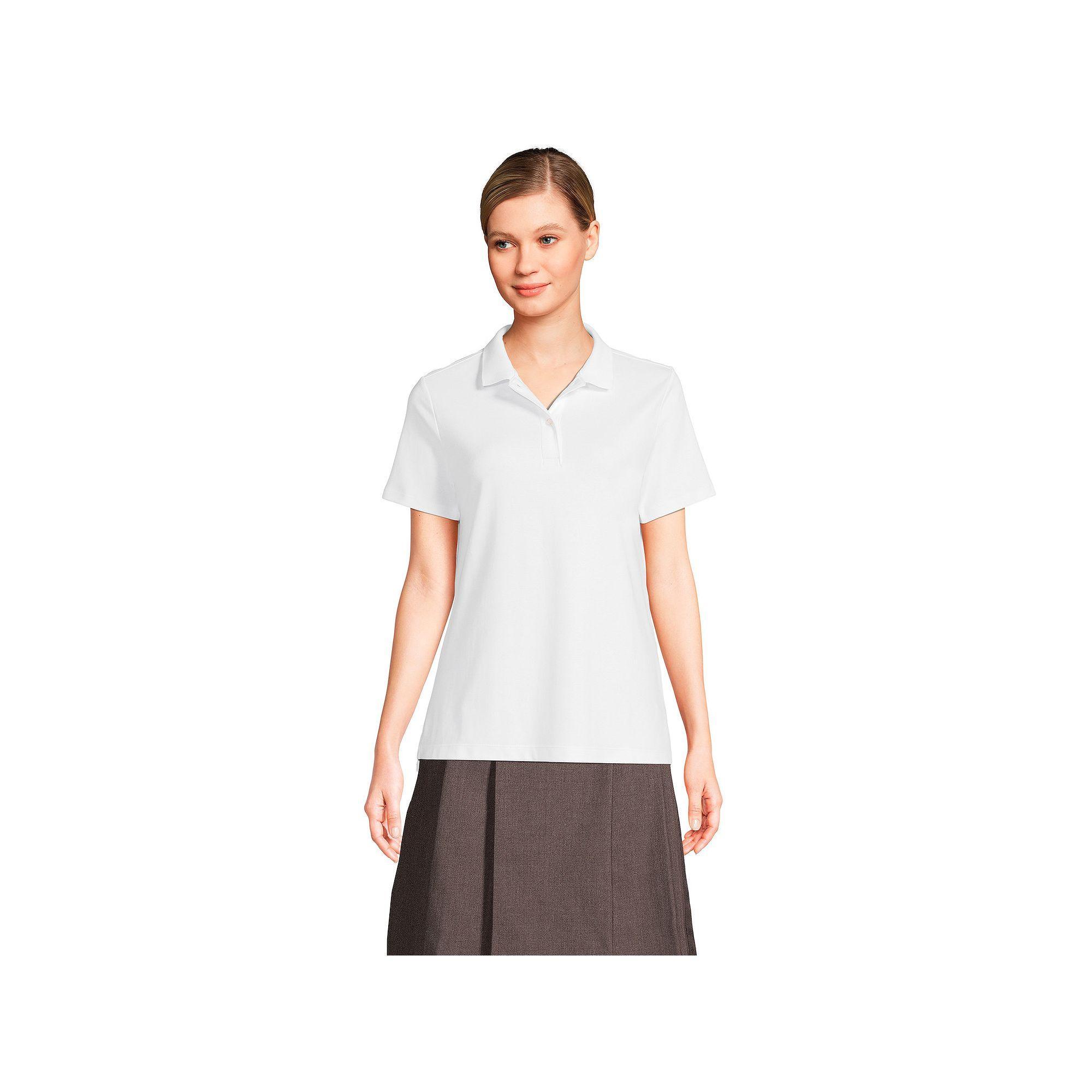 Womens Lands End School Uniform Short Sleeve Interlock Polo Shirt Product Image
