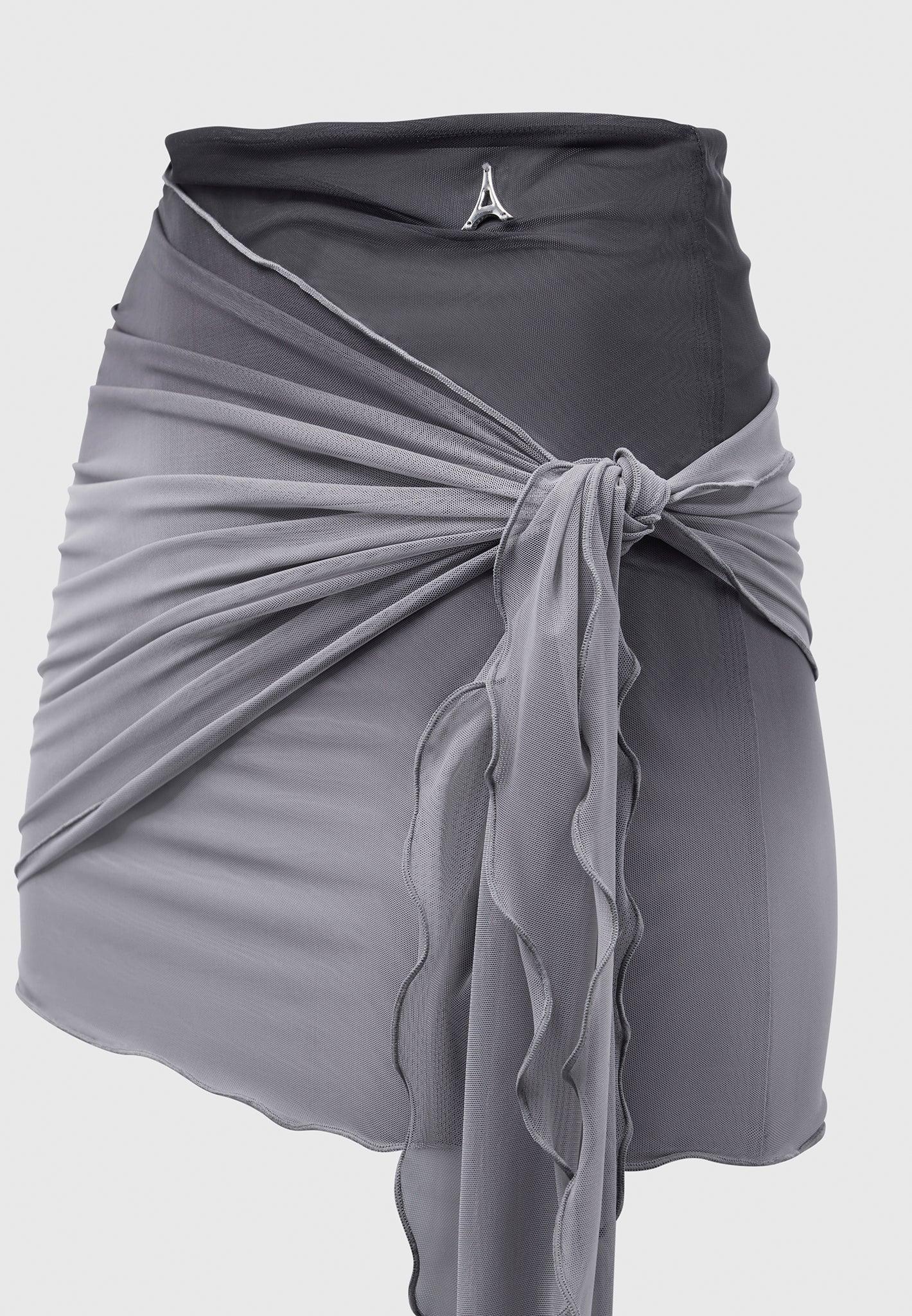 Ombre Mesh Mini Skirt - Grey Female Product Image