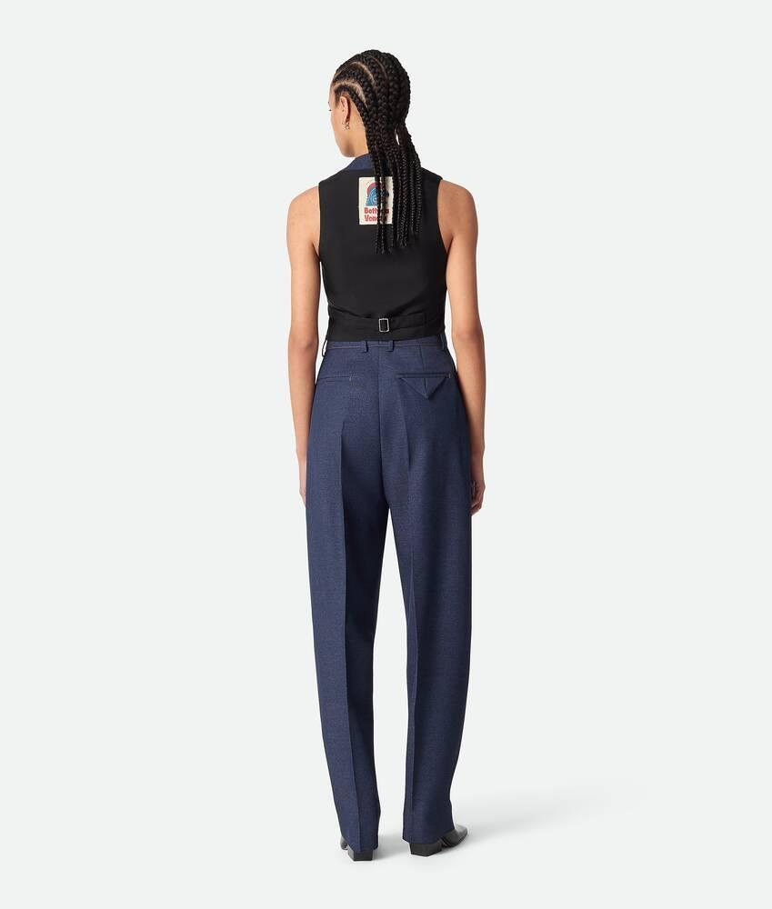 Women's Melange Wool Pants in Dark indigo Product Image