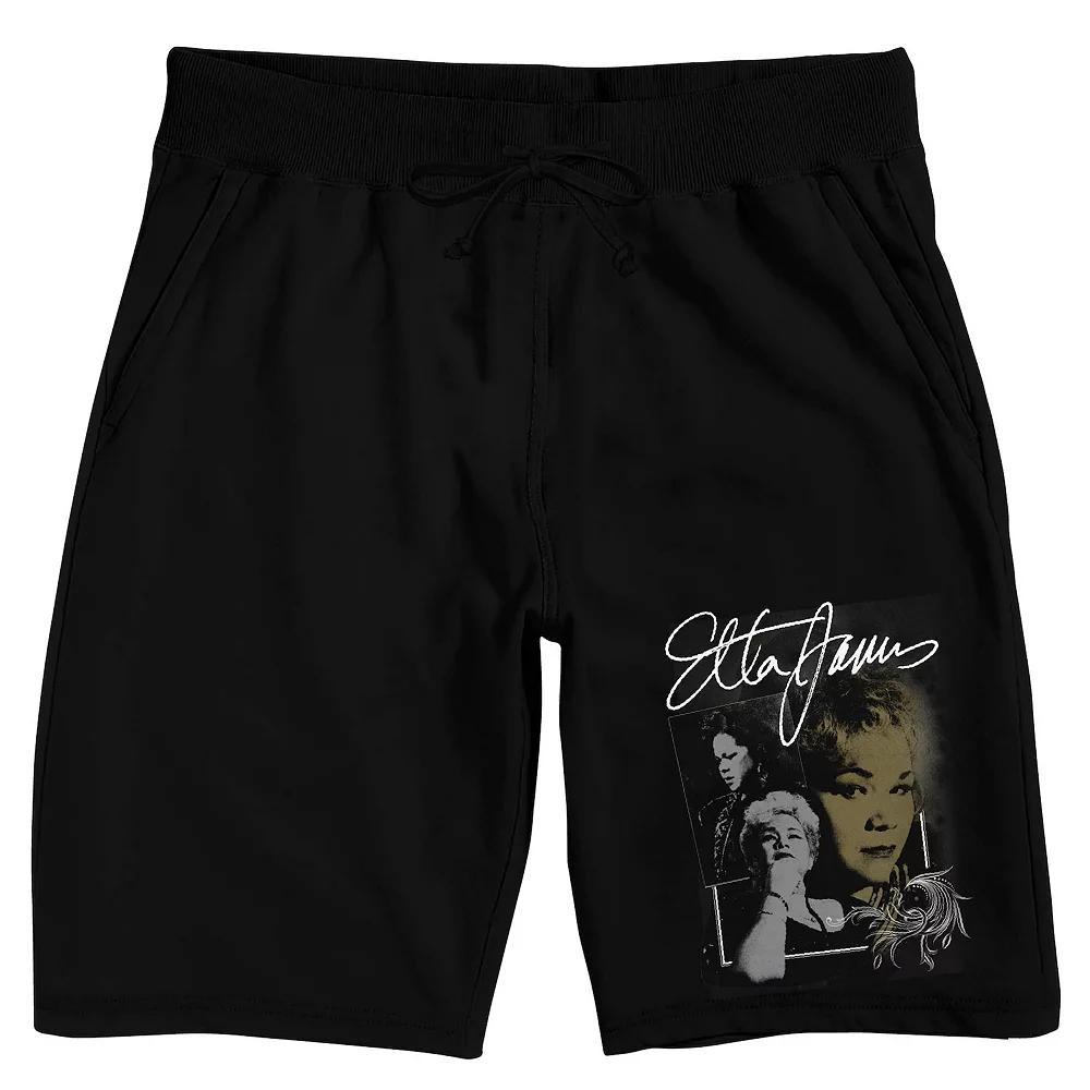 Men's Etta James Autograph Sleep Shorts, Size: Small, Black Product Image