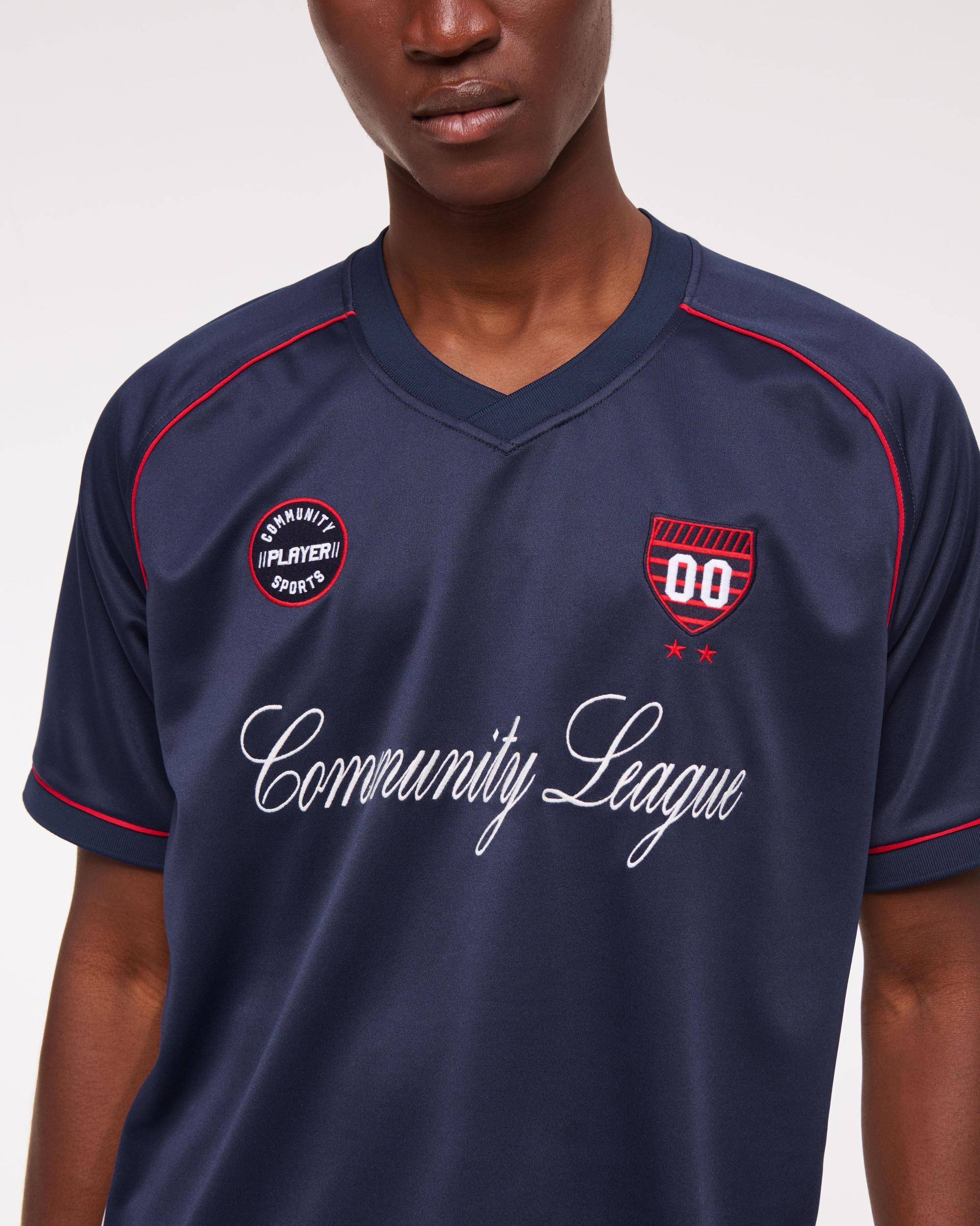 Cropped Soccer-Inspired Graphic Tee Product Image
