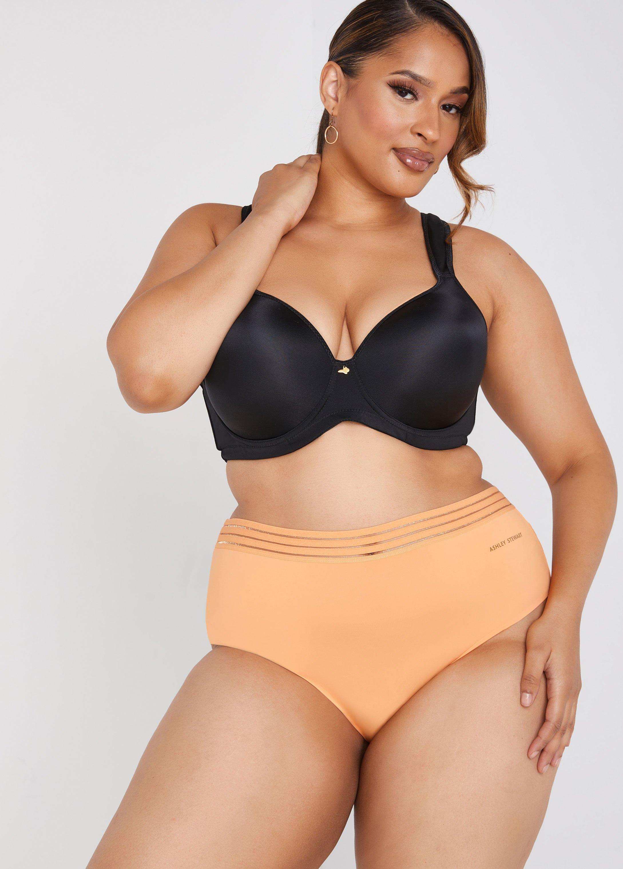 Plus Size Sheer Waist Briefs Ashley Stewart Product Image