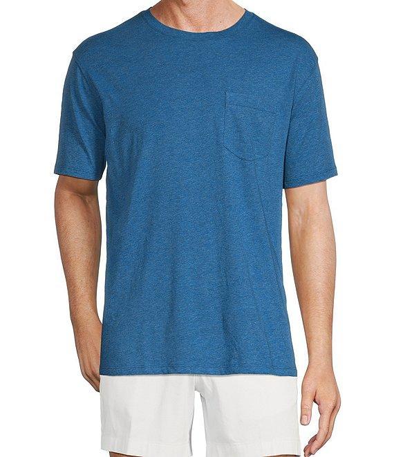 Roundtree & Yorke Short Sleeve Solid Heathered Pocket Crew T-Shirt Product Image