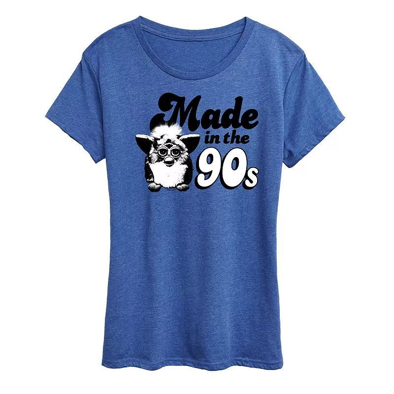 Womens Furby Made In The 90s Graphic Tee Grey Royal Blue Product Image