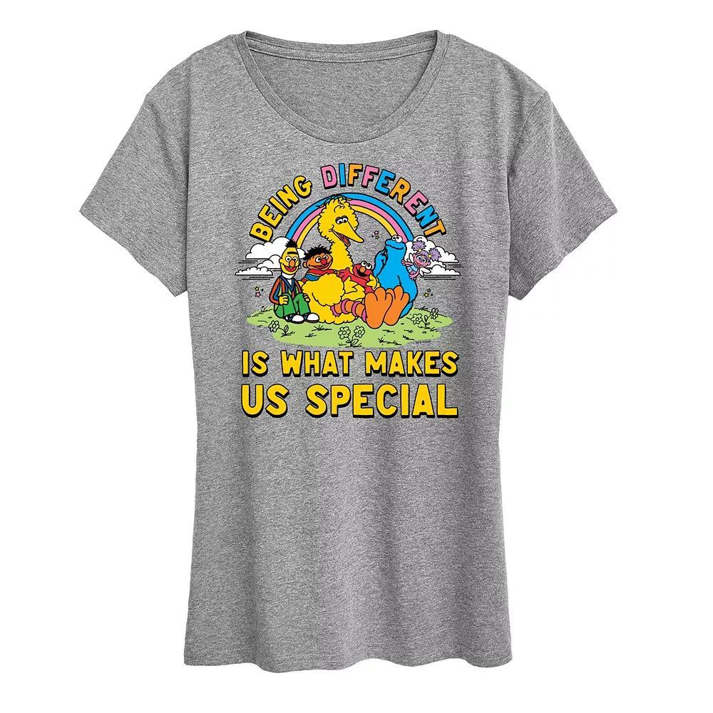 Womens Sesame Street Makes Us Special Graphic Tee Grey Gray Product Image