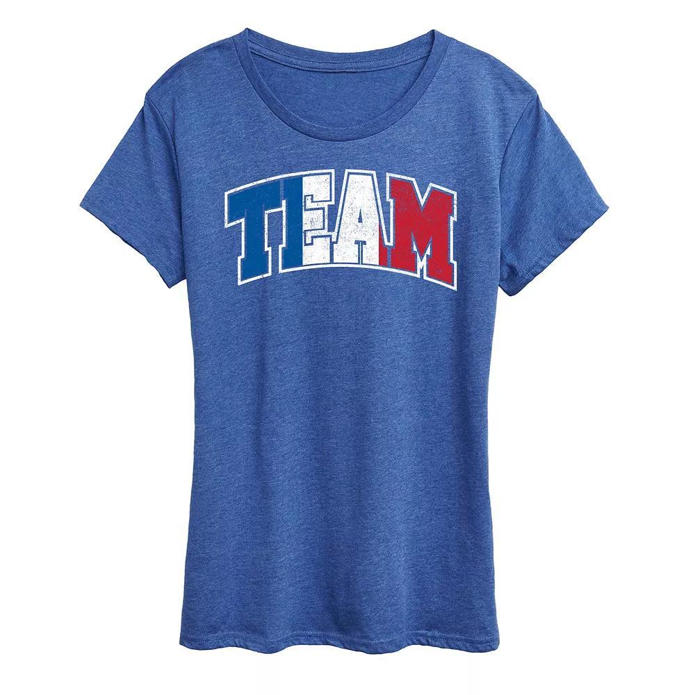 Women's Team USA Graphic Tee, Size: Large, Grey Royal Blue Product Image