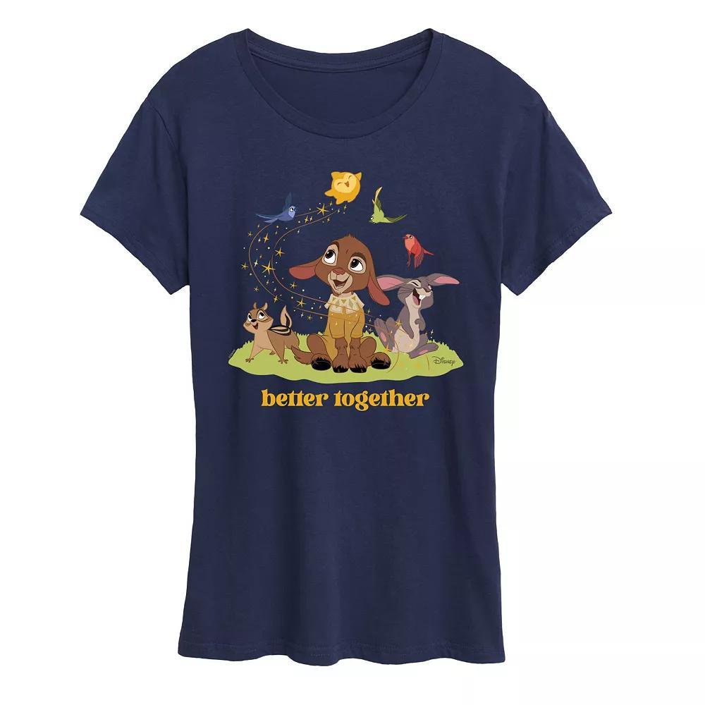 Disney's Wish Valentino and Star Women's Better Together Graphic Tee, Girl's, Size: Large, Black Product Image