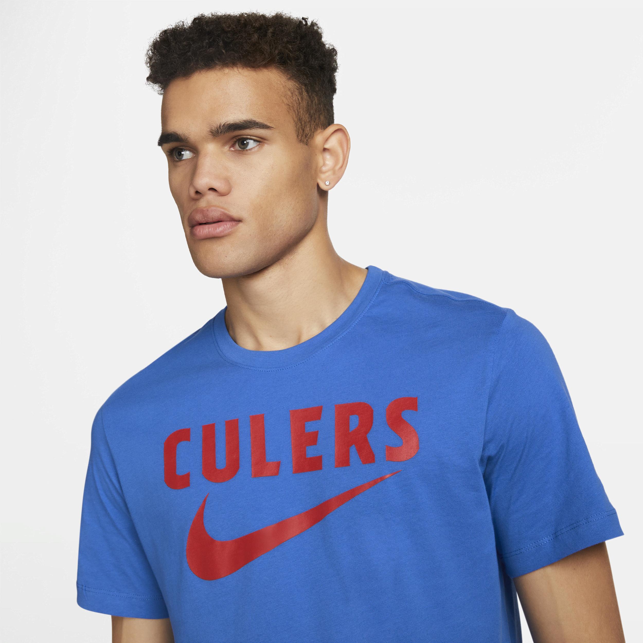 Men's Nike Blue Barcelona Swoosh T-Shirt, Size: Medium, Bar Blue Product Image