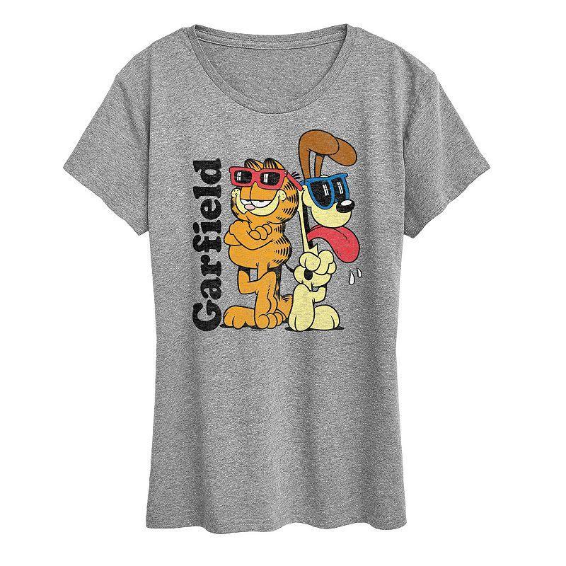 Womens Garfield Odie Sunglasses Graphic Tee, Girls Grey Green Product Image