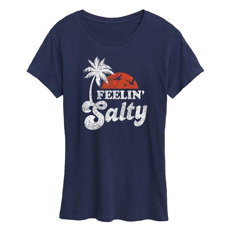 Womens Feelin Salty Graphic Tee, Girls Product Image