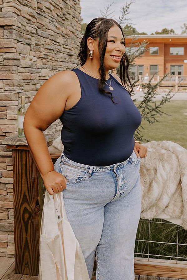 Big Goals Bodysuit In Navy Curves Product Image