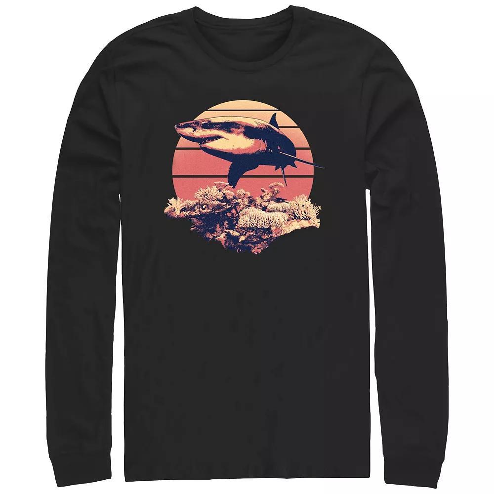 Men's Shark Reef Long Sleeve Graphic Tee, Size: Large, Black Product Image