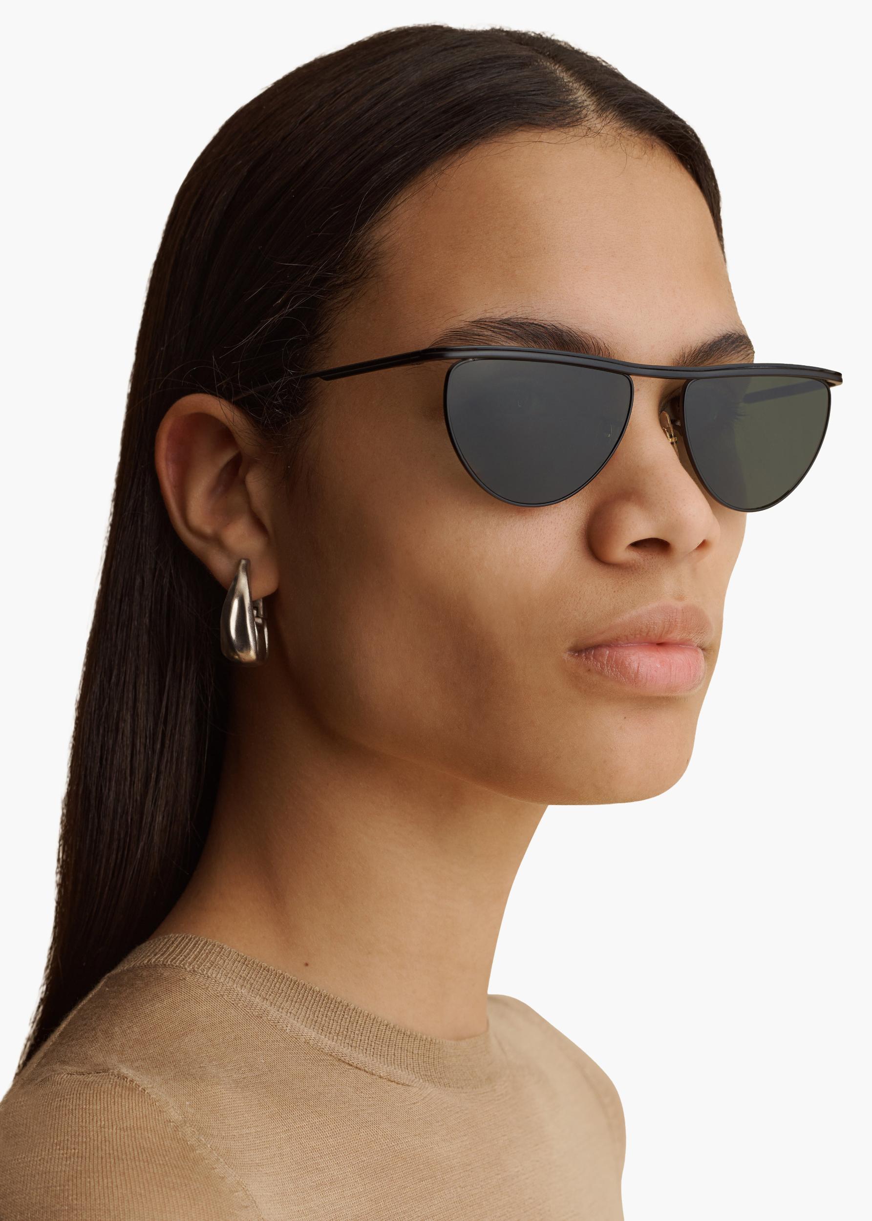 KHAITE x Oliver Peoples 1984C in Matte Black and Vibrant Green Product Image