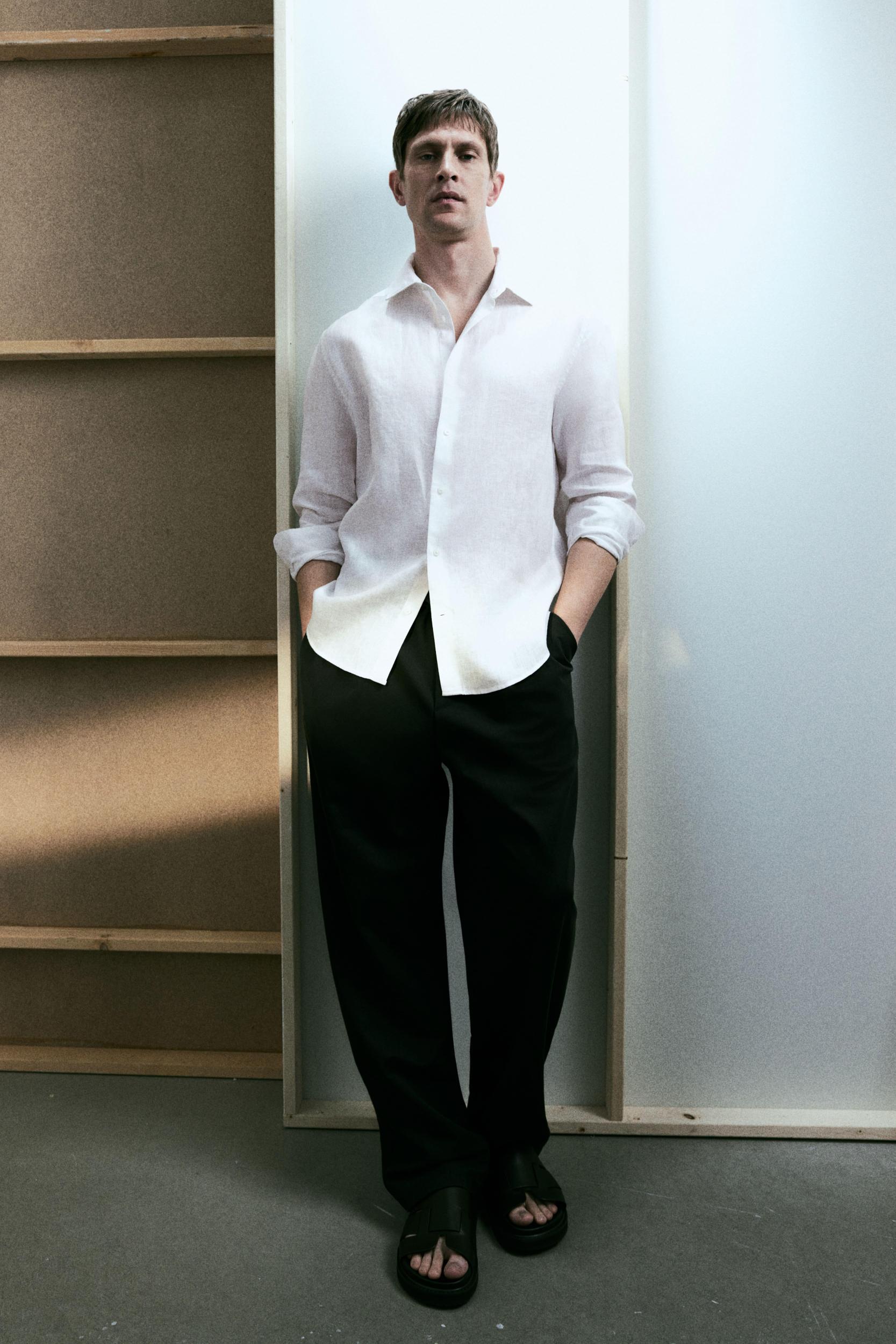 Slim Fit Linen Shirt Product Image