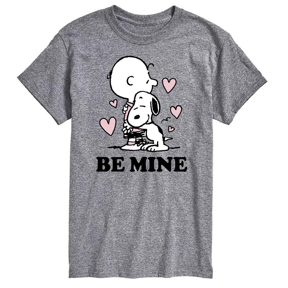 Men's Peanuts Be' Mine Tee, Size: Large, Gray Product Image
