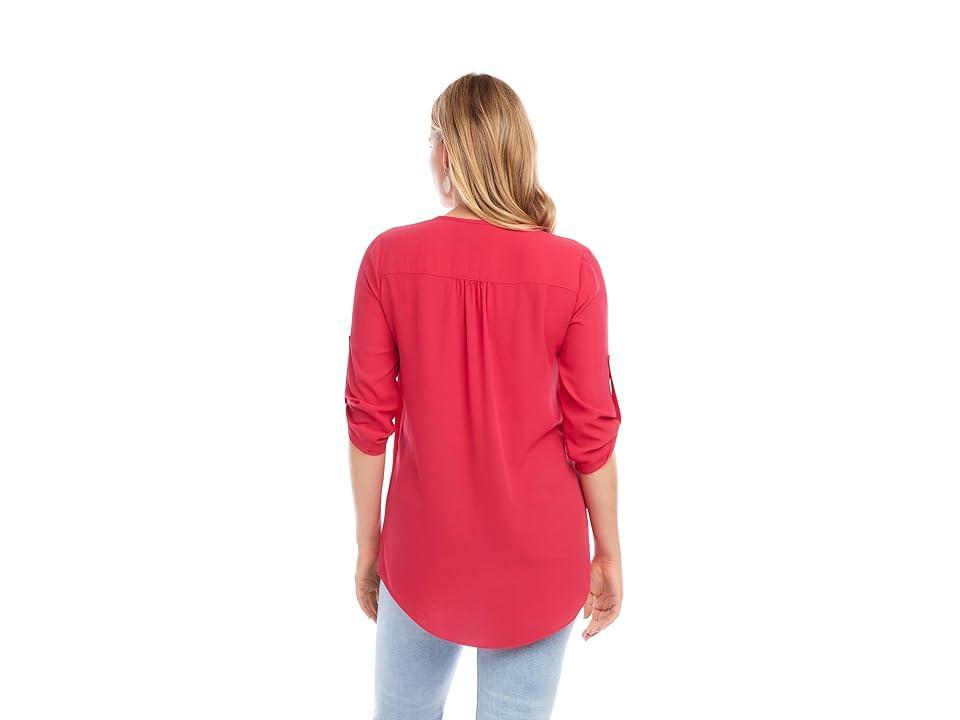 Karen Kane Asymmetrical Hem Wrap Top (Hot ) Women's Blouse Product Image