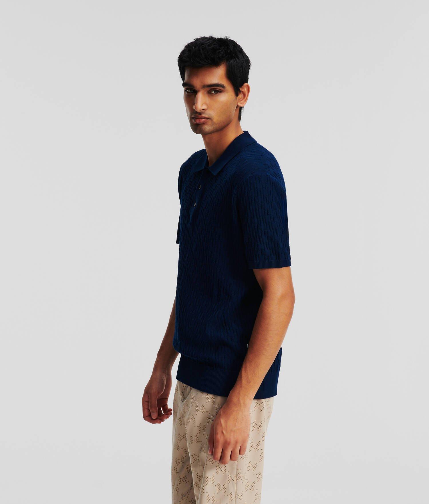 KL MONOGRAM KNITTED POLO SHIRT Product Image