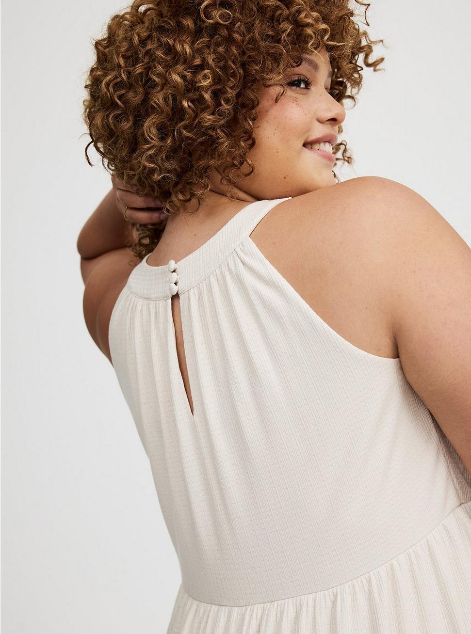High-Neck Crochet Mini Dress Product Image