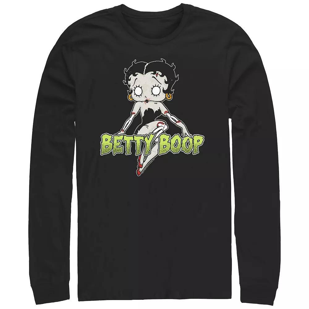 Men's Betty Boop Zombie Graphic Tee, Size: Large, Black Product Image
