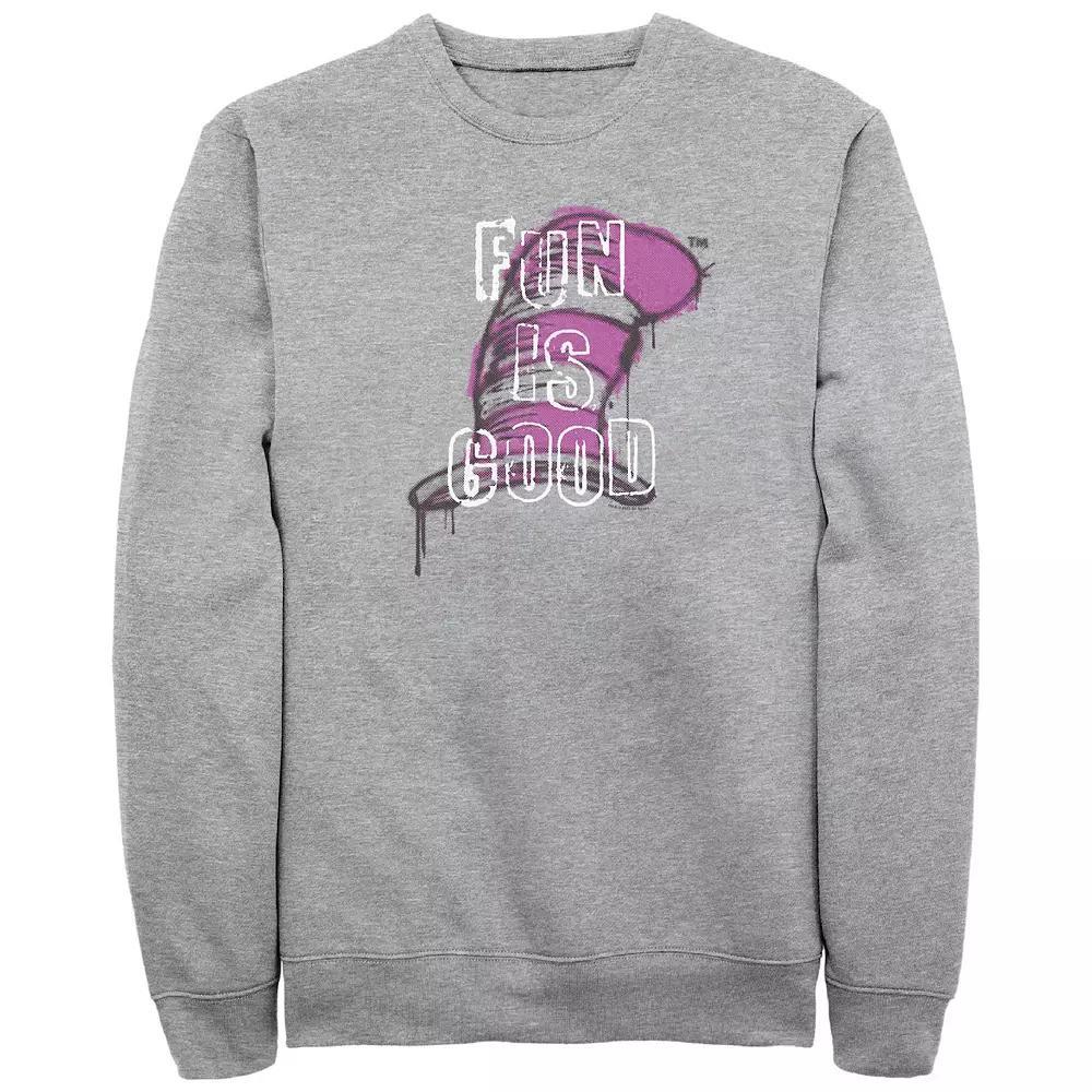 Big & Tall Dr. Seuss Fun Is Good Graphic Fleece, Men's, Size: 3XB, Athletic Grey Product Image
