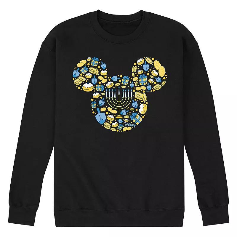 Disneys Mickey Mouse Mens Hanukkah Fleece Sweatshirt Blue Product Image