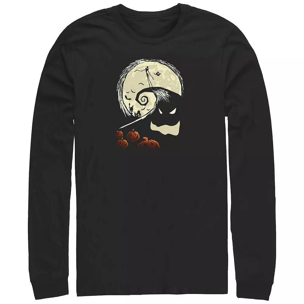 Disney's The Nightmare Before Christmas Jack On Oogie Boogie Hill Long sleeves Men's Graphic Tee, Size: 3XB, Black Product Image