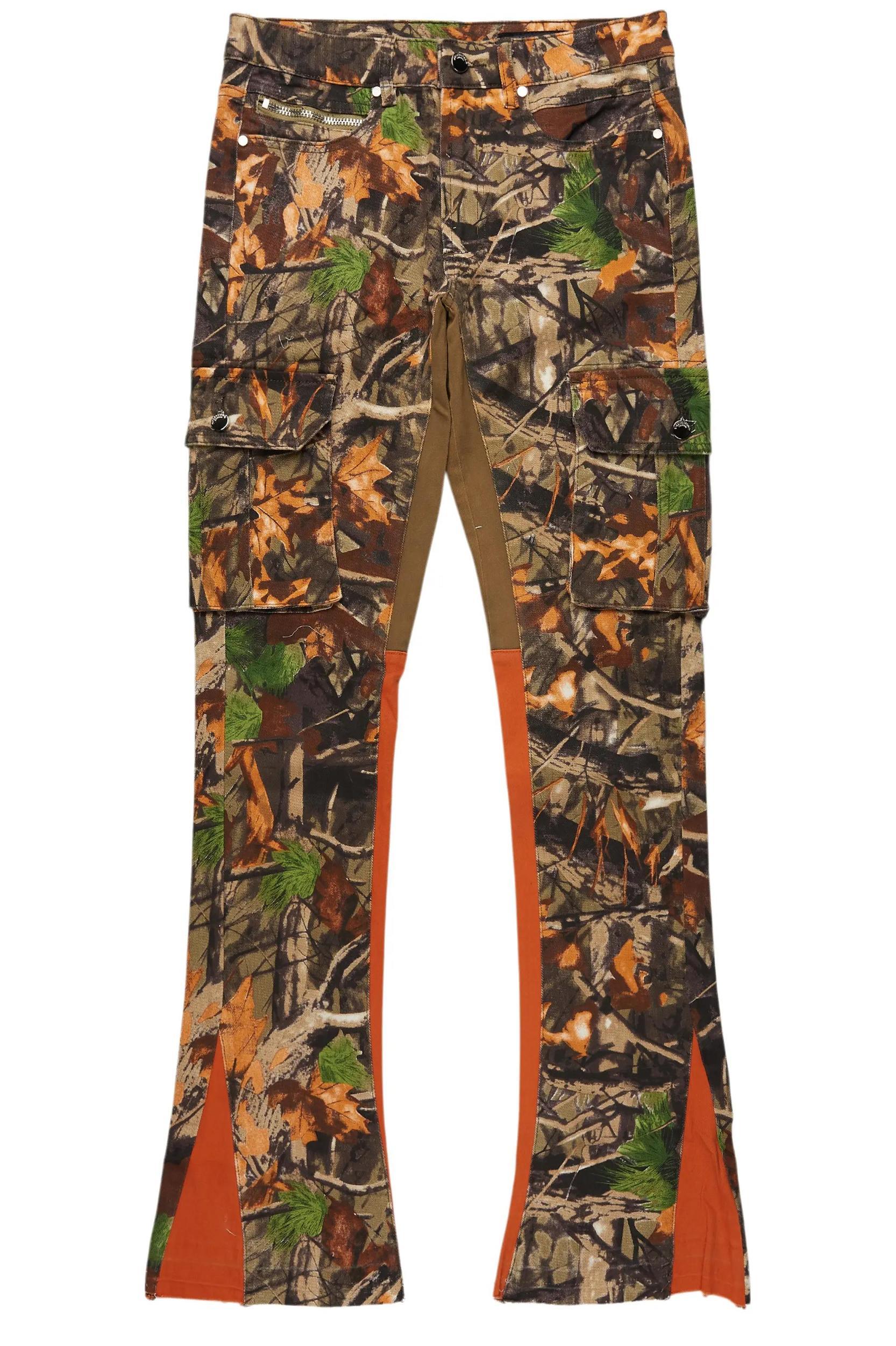 Rolan Orange Tree Camo Stacked Flare Jean Male Product Image