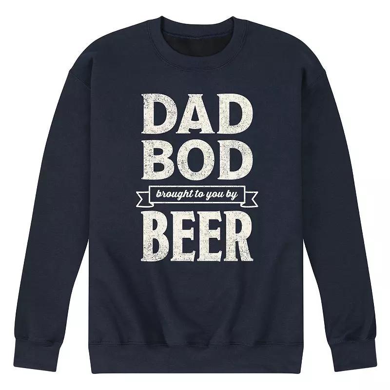 Mens Dad Bod By Beer Fleece Sweatshirt Blue Product Image