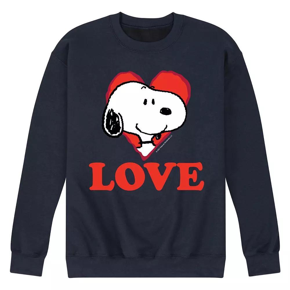 Mens Peanuts Love Snoopy Sweatshirt Blue Product Image