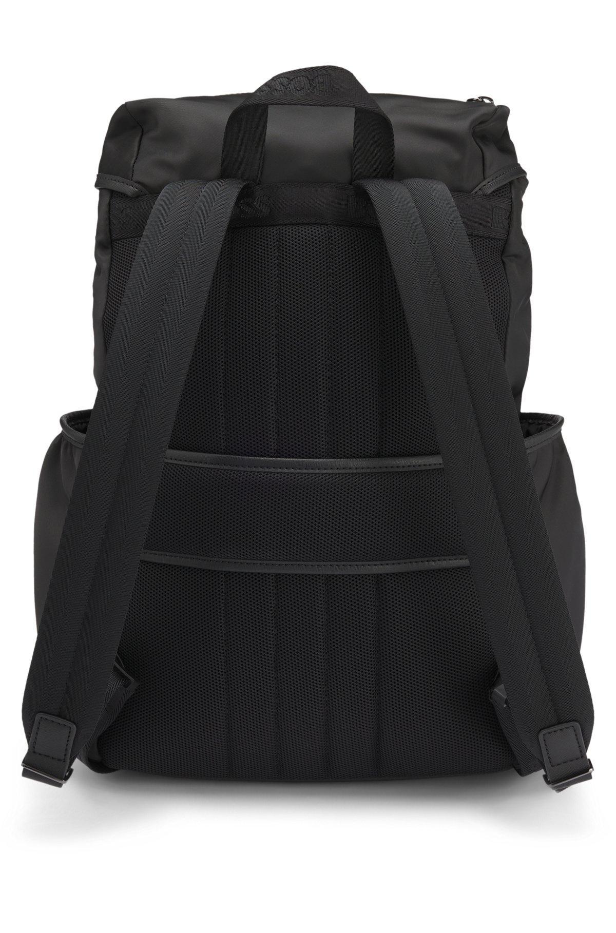 BOSS - Twill backpack with Double B monogram - Black Product Image