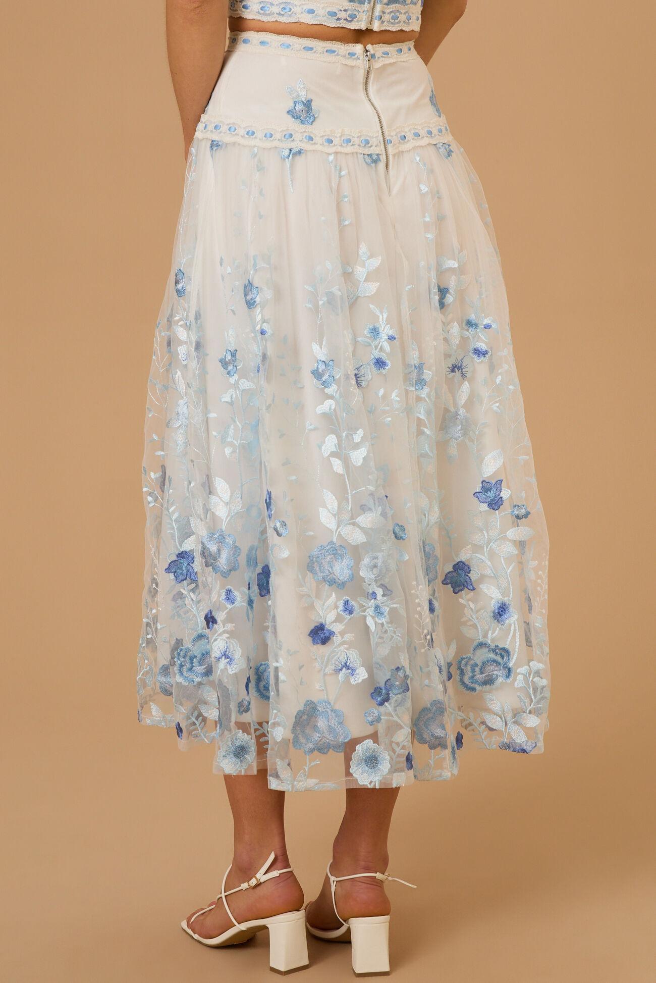 Braxlin Embroidered Midi Skirt Product Image