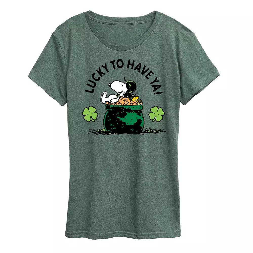 Womens Its Not Hoarding If Plants Graphic Tee Grey Green Product Image