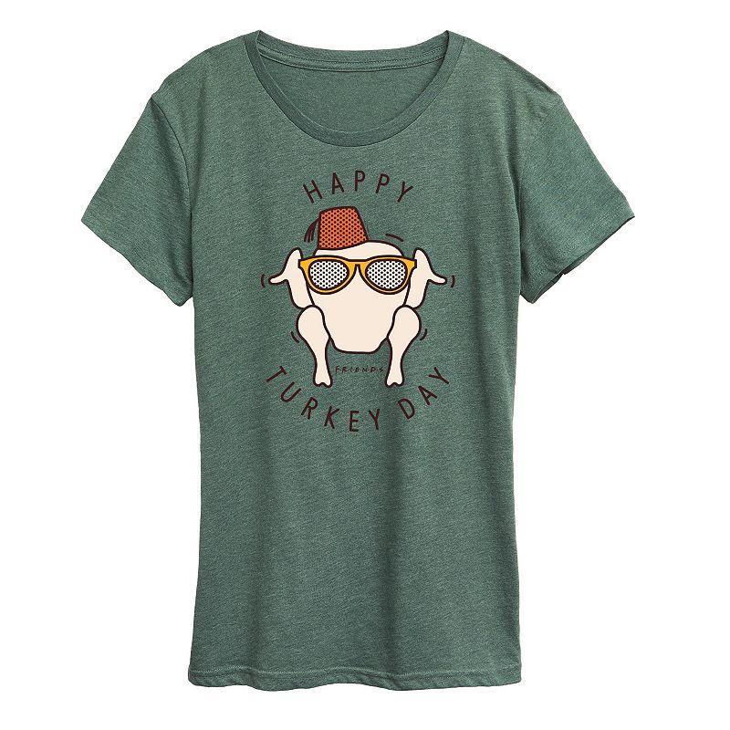 Women's Friends Happy Turkey Day Graphic Tee, Girl's, Size: Small, White Product Image