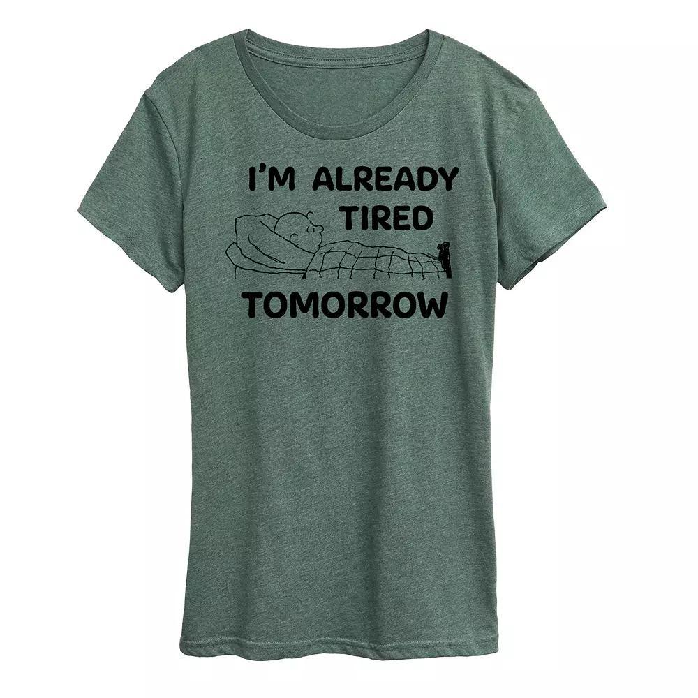 Womens Bunny Outline Graphic Tee Grey Green Product Image