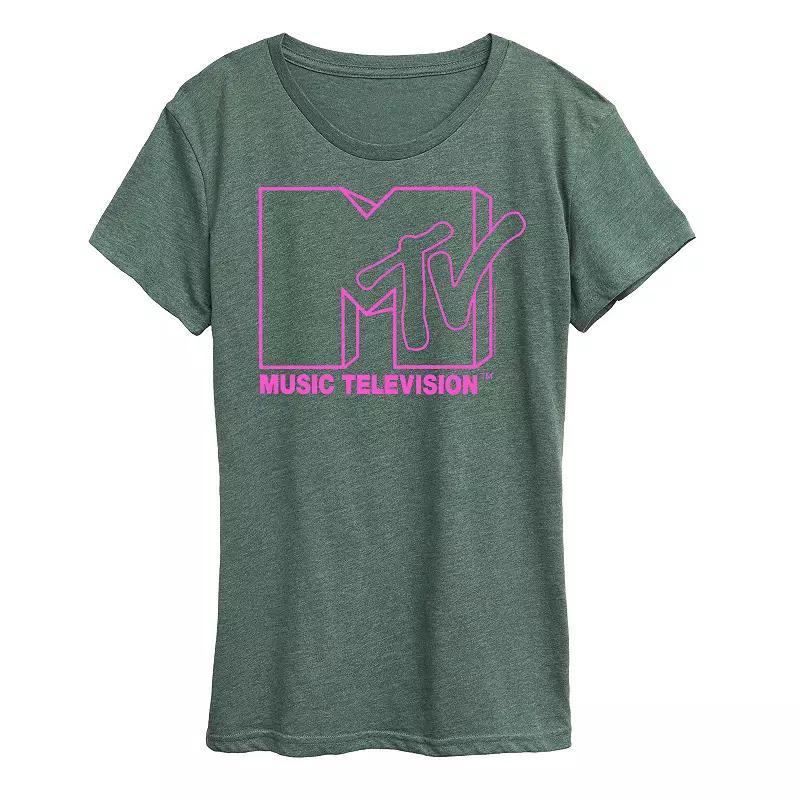 Womens Sketched Florals Graphic Tee Grey Gray Product Image